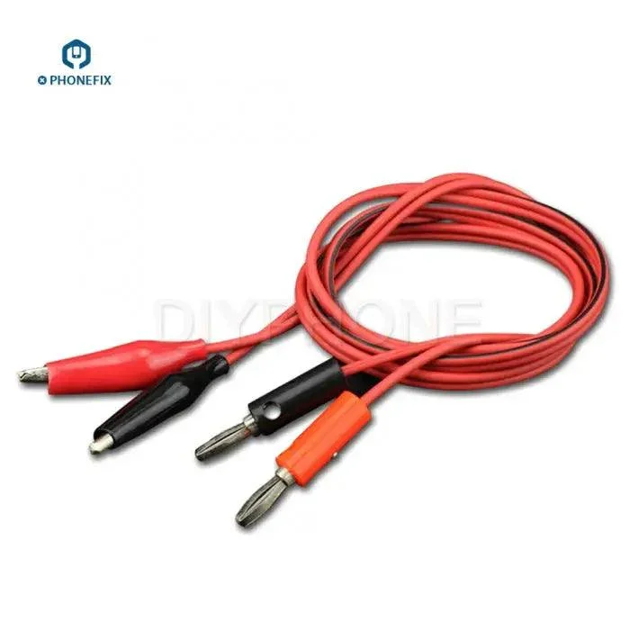 Cable de alimentación de CC con pinzas de cocodrilo y conector banana