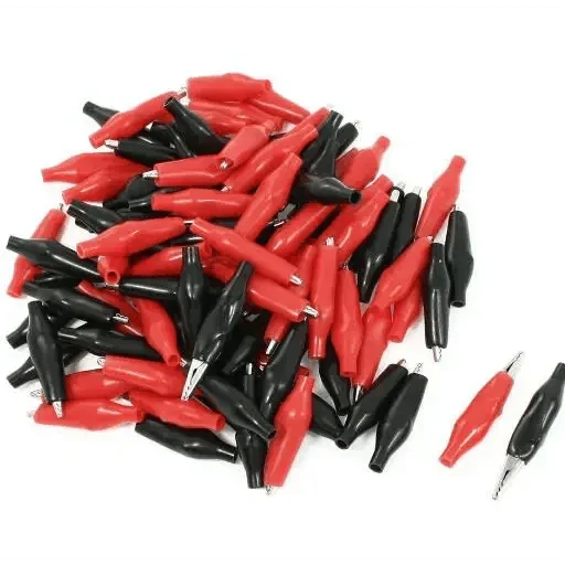 Pinzas de cocodrilo de metal puro con cubierta para cable de prueba de potencia