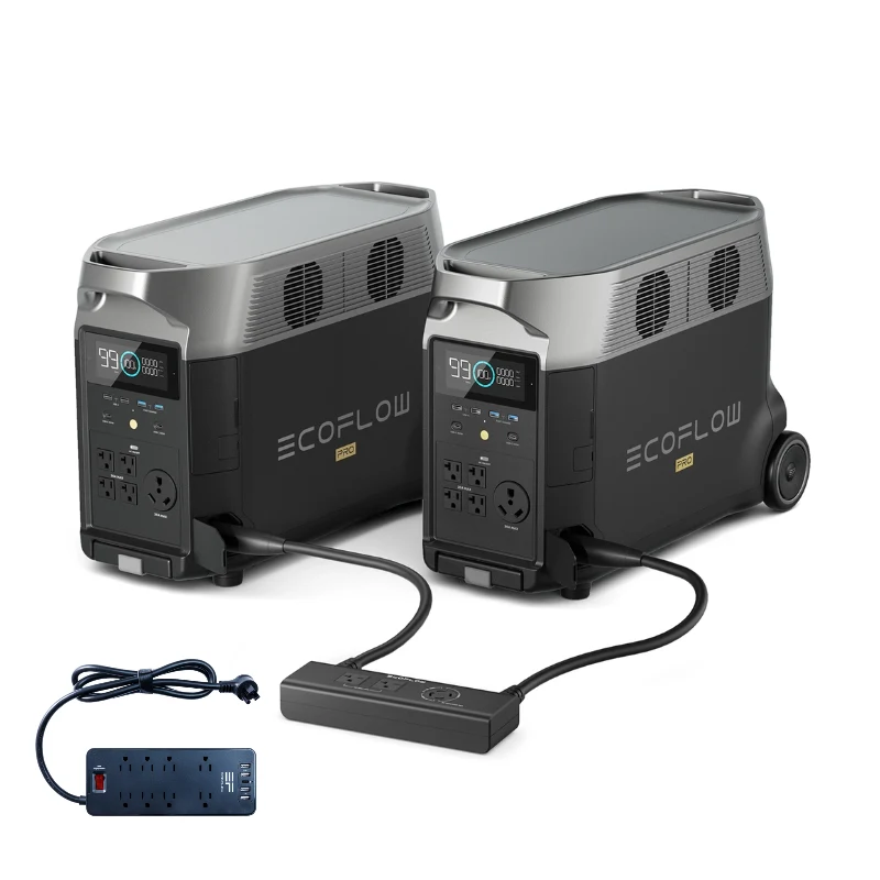 EcoFlow DELTA Pro *2 + Double Voltage Hub + Power Strip