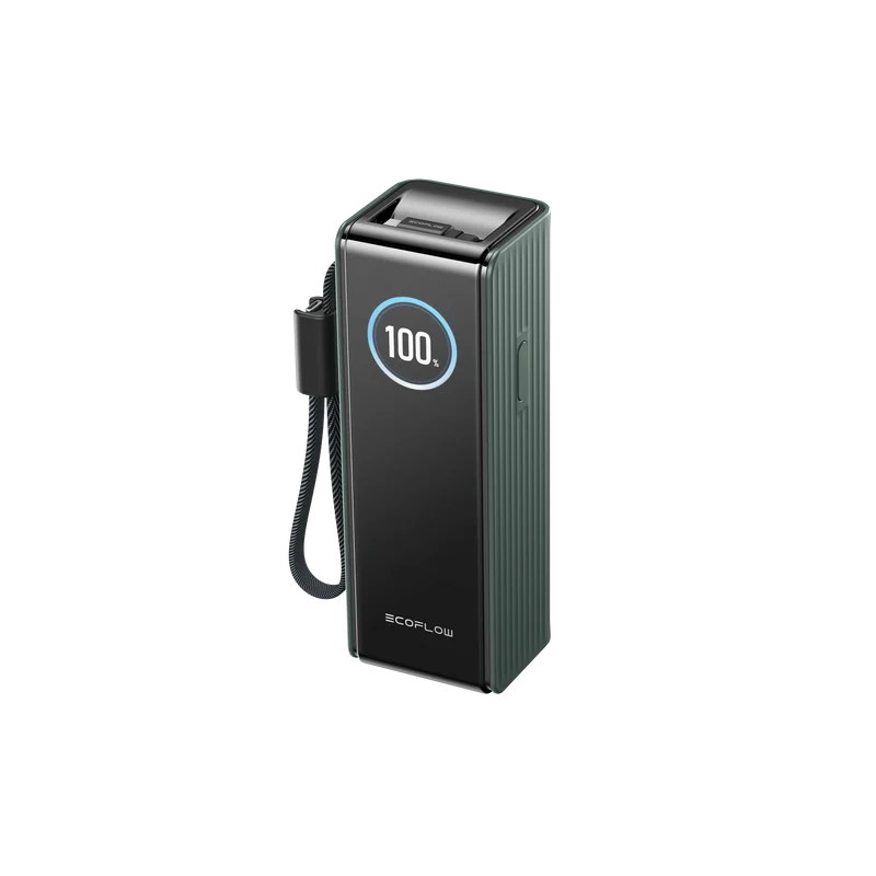 EcoFlow RAPID 25000mAh Power Bank en Verde, cables retráctiles