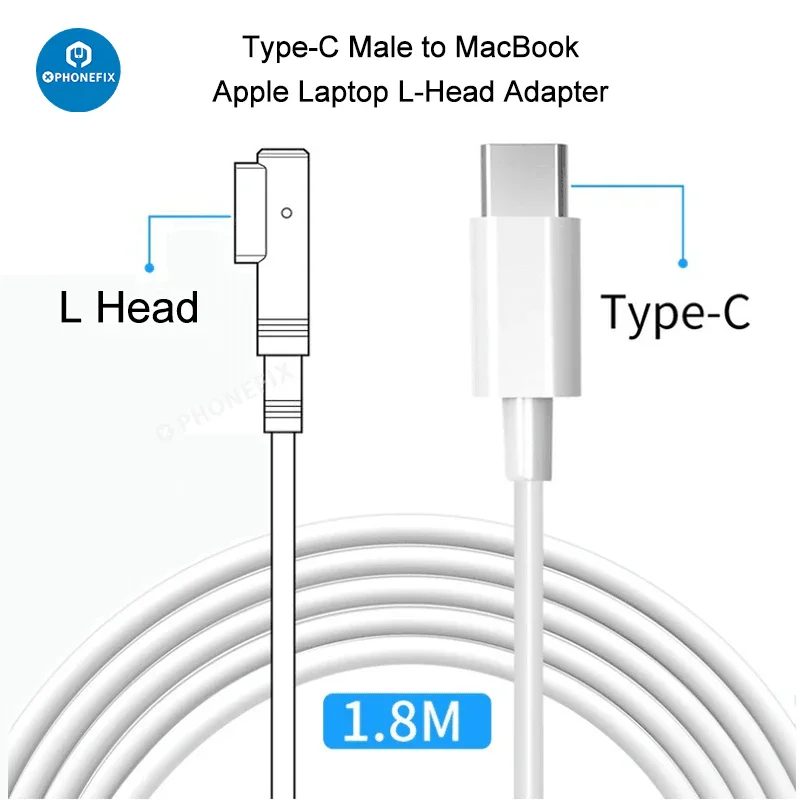 Cable de alimentación de CC con conector tipo L MagSafe para MacBook de Apple