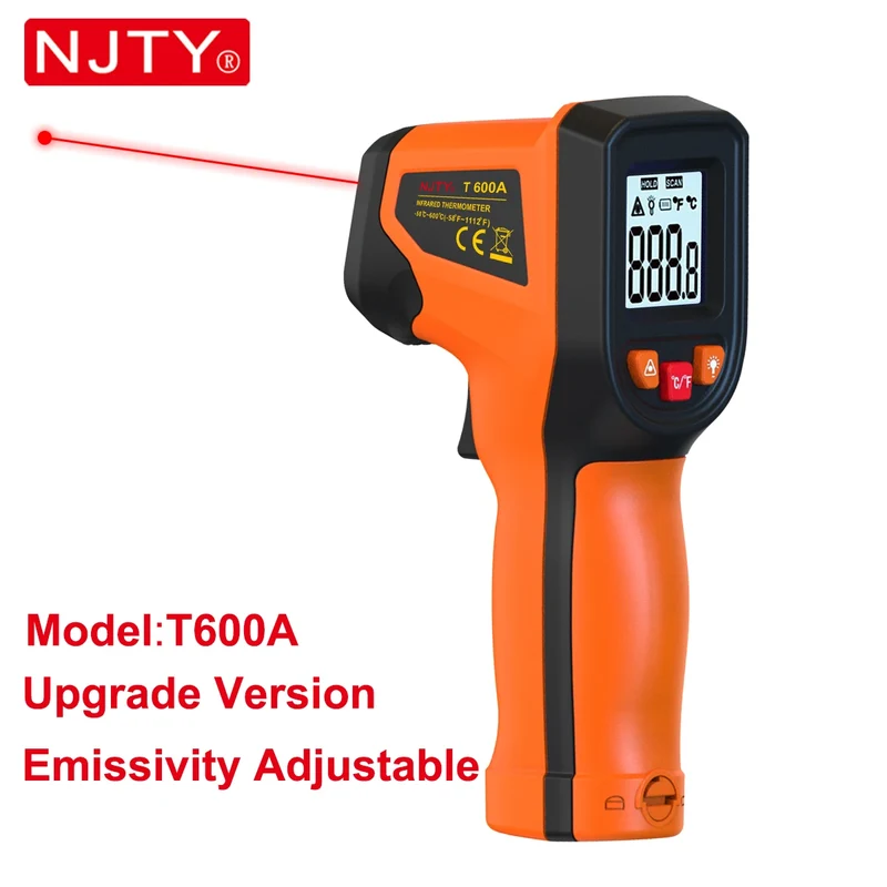 NJTY Digital Infrared Thermometer Gun – -58°F to 1112°F | T600 & T600A Models