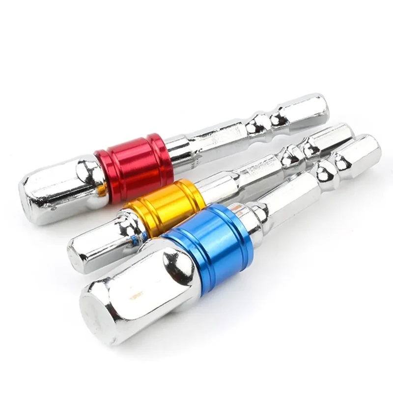3-Pc Square Drive Socket Adapter Set – 1/4", 3/8" & 1/2" Hex Shank for Electric Screwdrivers