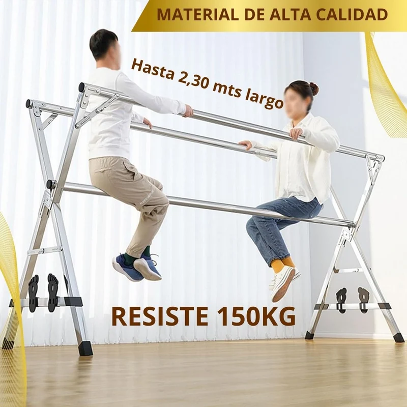Tendedero Retráctil y plegable en acero💥 XXL 💫 ( Extiende hasta 2,30 mts y resiste 150 kg)