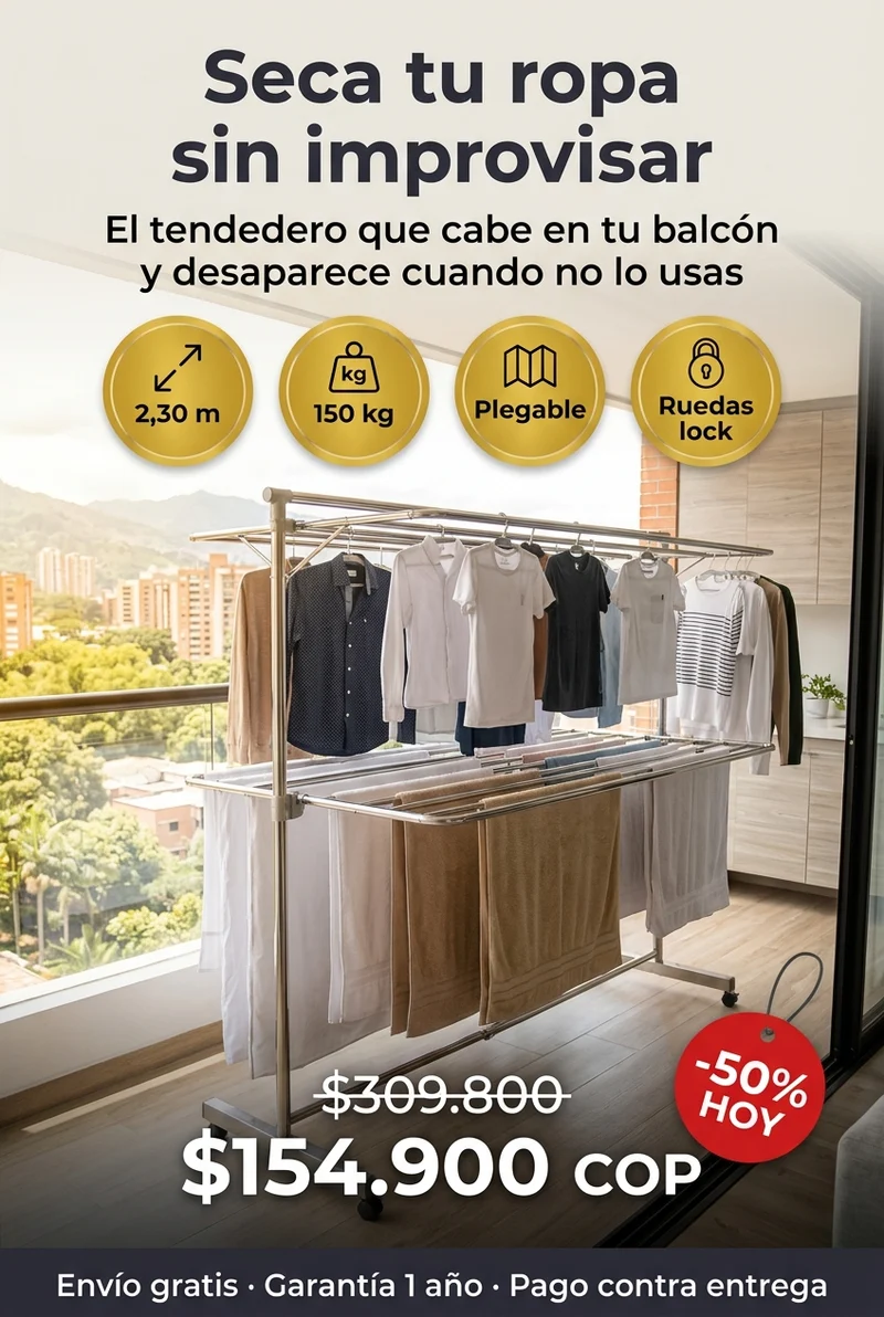 Tendedero Retráctil y Plegable en Acero Inoxidable XXL