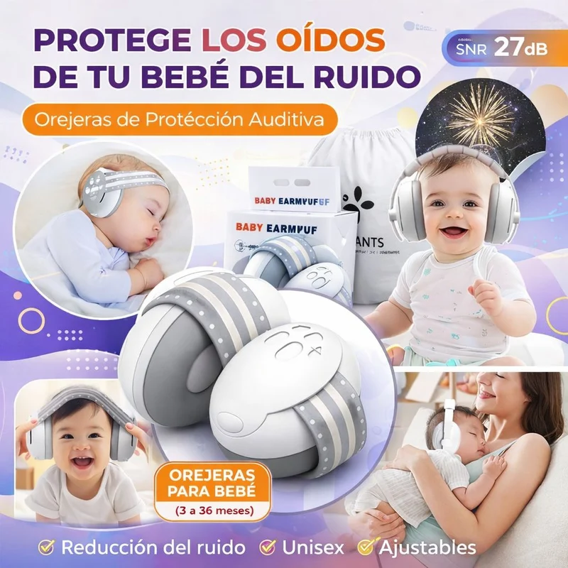 Audífonos aisladores ruido 🎧 PROTEC Baby™️👶 (Protege 100% del ruido de los 0 a 36 meses)