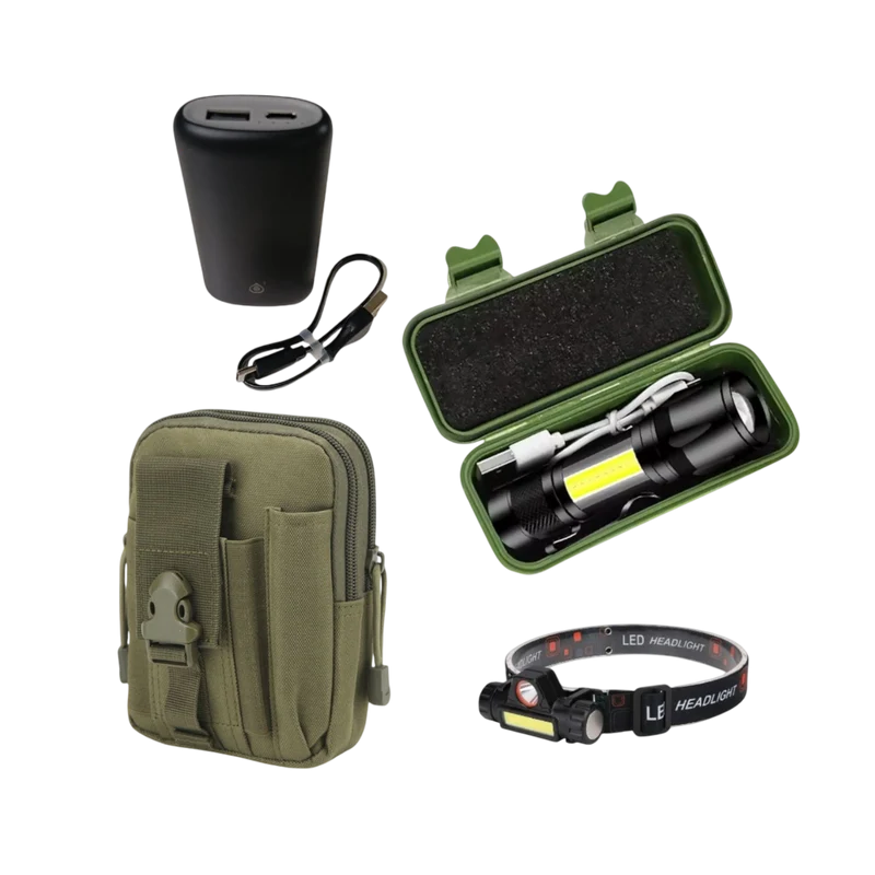 Kit Apagón de Emergencia 360 | Pouch Militar + 2 Linternas