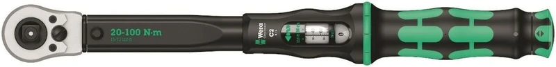 Wera Click-Torque C 2 R/L Torque Wrench 14.8-73.8 ft-lb 1/2" Drive 05075625001