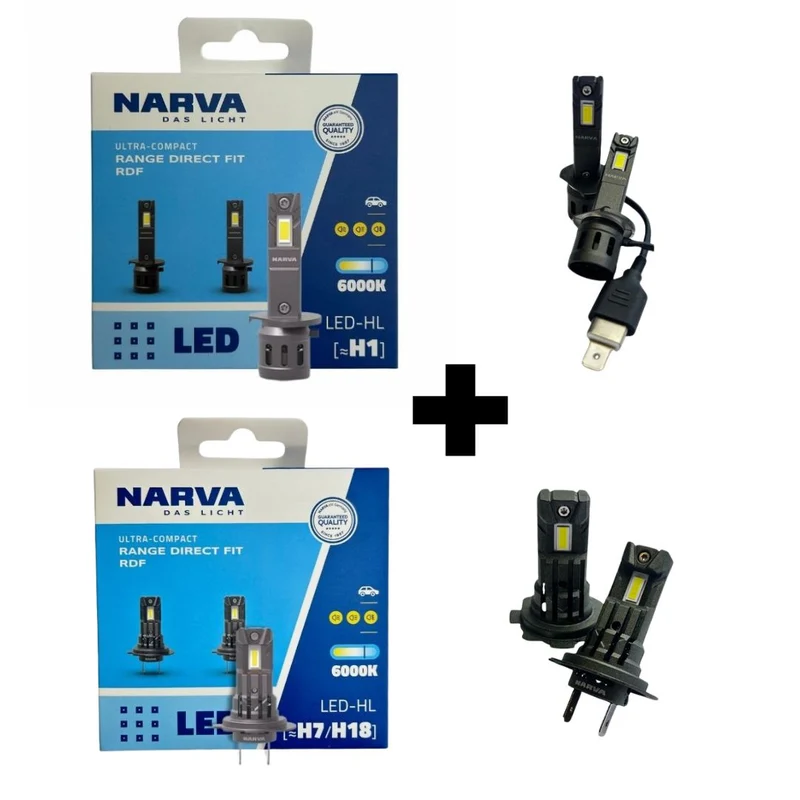 Combo Kit LED Narva H1 + H7 Direct Fit
