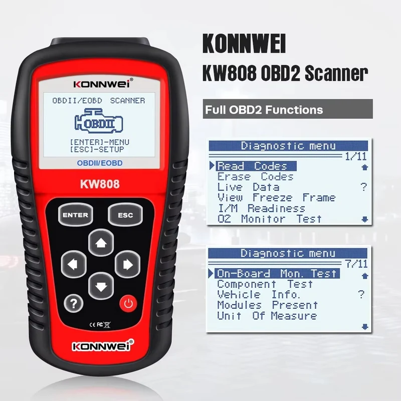 Scanner Automotriz Konnwei KW808 OBD2 Multimarca