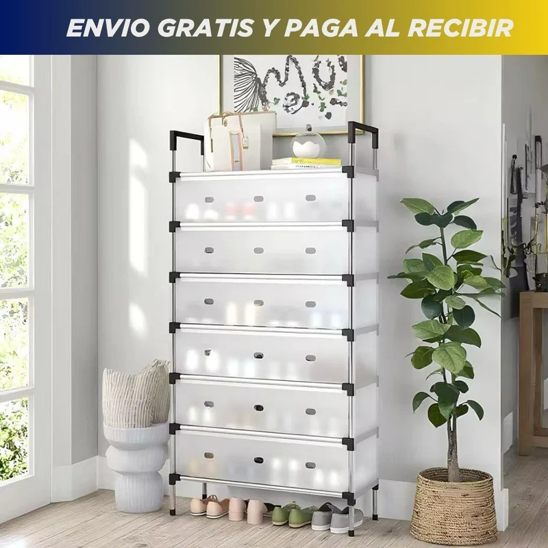 Mueble Zapatero 7 Niveles 👟 MEGA Pro 👠 (Capacidad hasta 21 zapatos)
