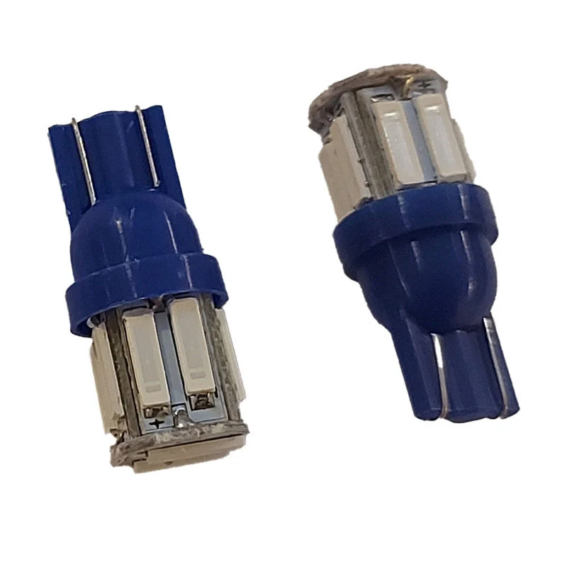 Lampara Led T10 12V 10 Led Azul x2 Un