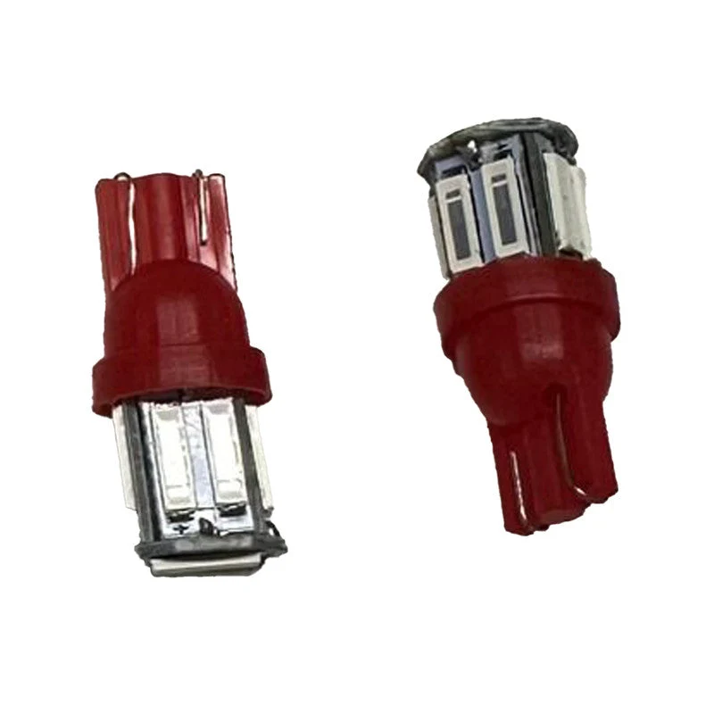 Lampara Led T10 12V 10 Led Roja x2 Un