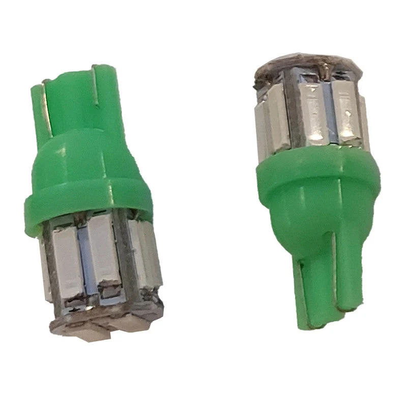 Lampara Led T10 12V 10 Led Verde x2 Un