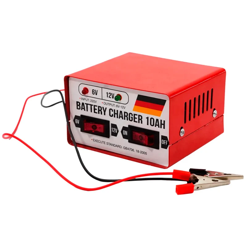 Cargador de Baterías 10A 6V/12V – Rápido y Seguro