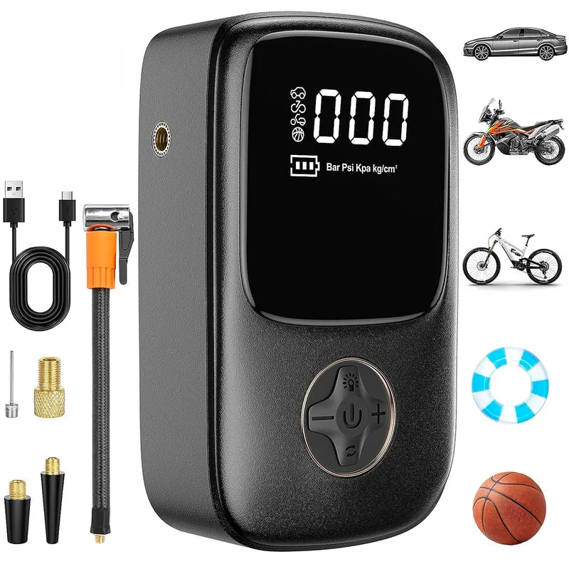 Inflador Compresor Portátil Auto Moto Bicicleta Power Bank