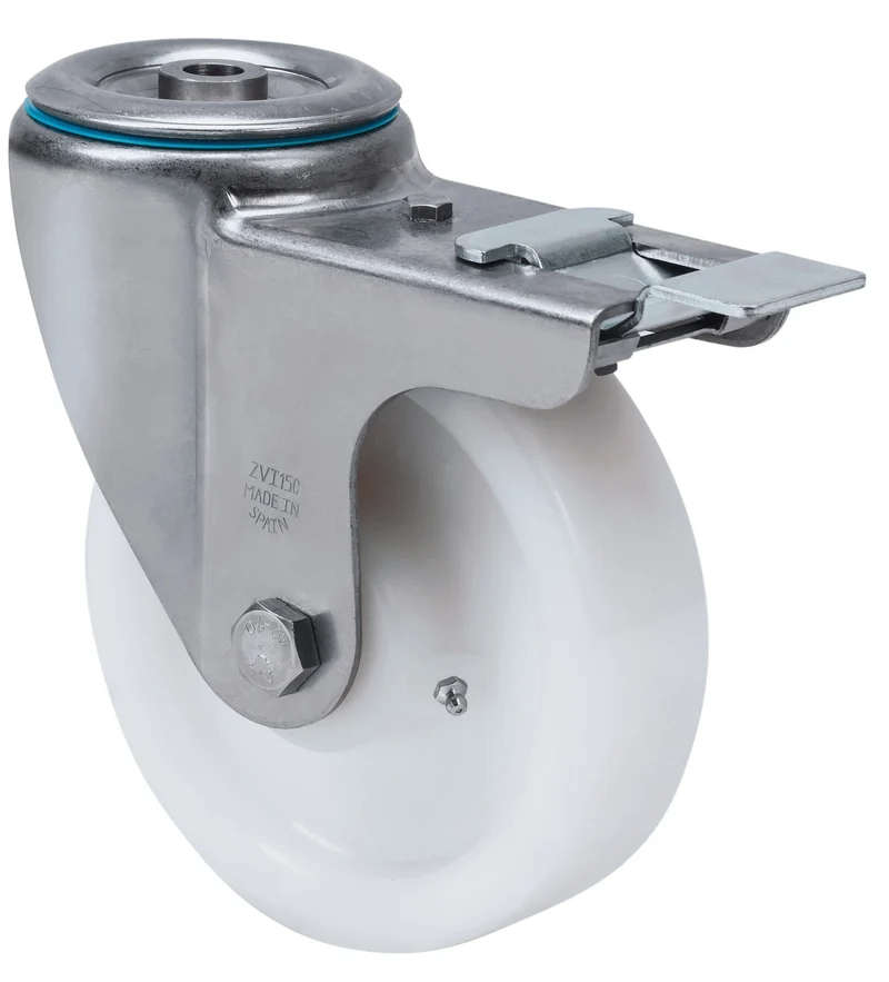 SERIE ZVI INOX-FT, Giratorio/Agujero pasante/Freno Rueda y Soporte 2-2710