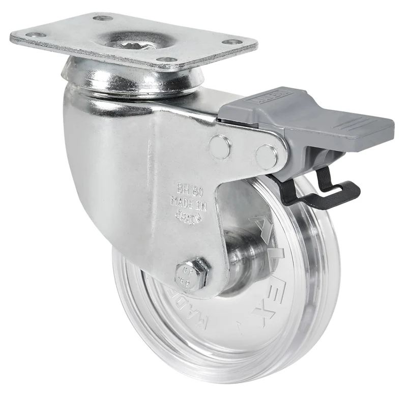 SERIE BH-SLC Cromado, Giratorio/Platina/Freno Rueda y Soporte 2-4810