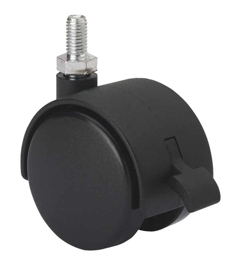SERIE DK-DK Negro, Giratorio/Espiga roscada/Freno Rueda 1-0406