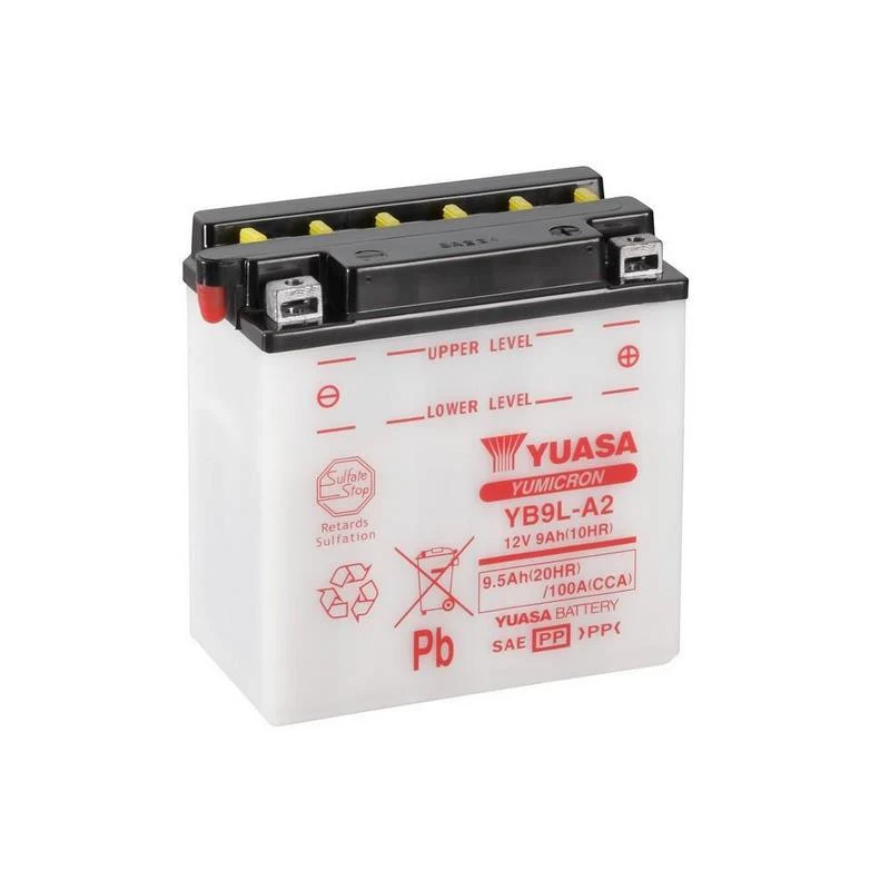 BATERÍA YUASA YB9L-A2 INCLUYE ÁCIDO