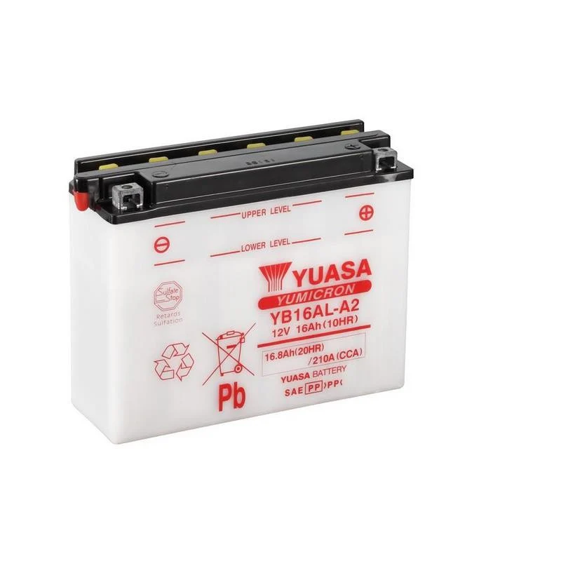 BATERÍA YUASA YB16AL-A2 INCLUYE ÁCIDO