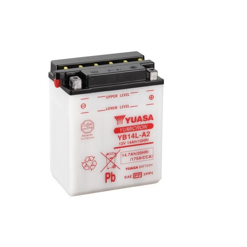 BATERÍA YUASA YB14L-A2 INCLUYE ÁCIDO