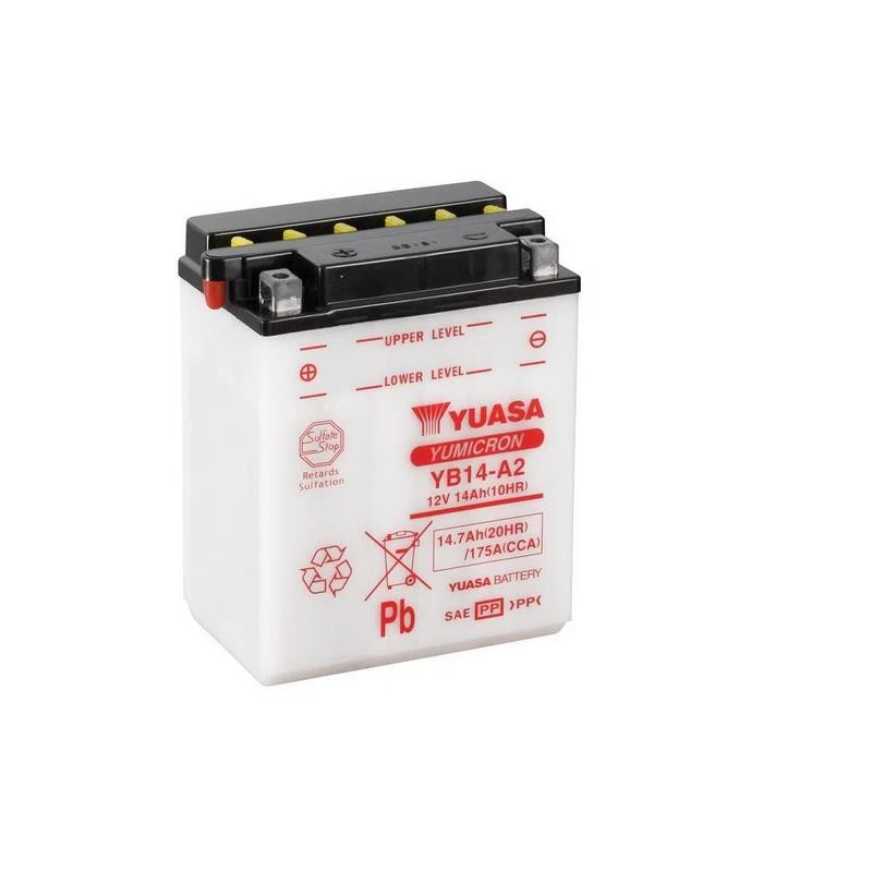 BATERÍA YUASA YB14-A2 INCLUYE ÁCIDO