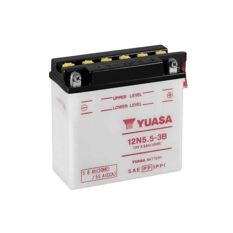 BATERÍA YUASA 12N5.5-3B INCLUYE ÁCIDO