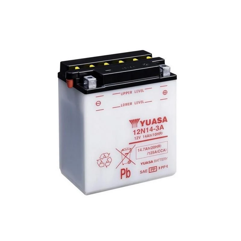 BATERÍA YUASA 12N14-3A INCLUYE ÁCIDO