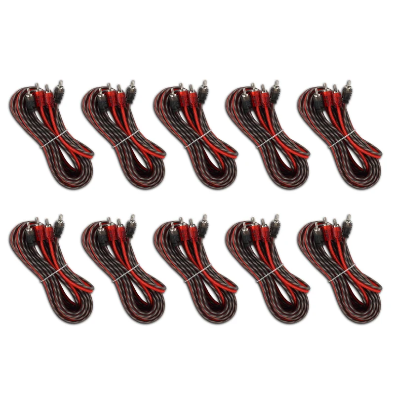 16 ft Ultra Flex 100% OFC RCA Cable Wire – 10-Pack