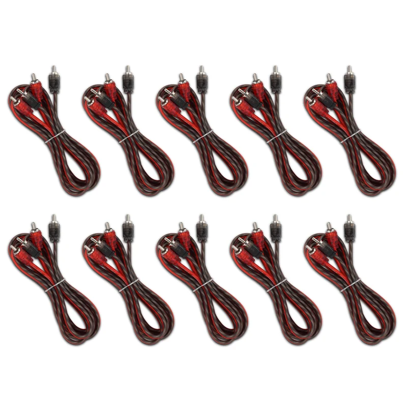 6 ft Ultra Flex 100% OFC RCA Cable Wire – 10-Pack