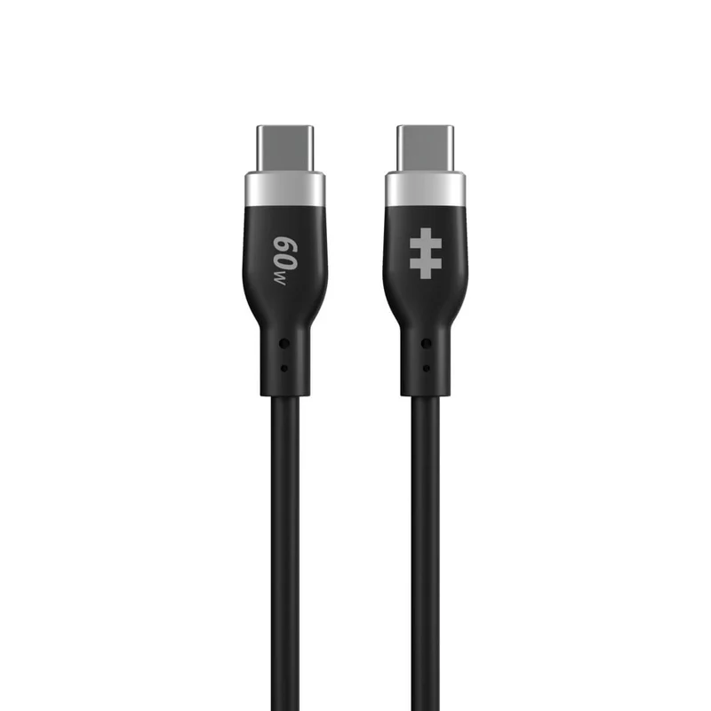 Cable de carga USB-C de silicona HyperJuice (1,5 m/5 pies) - Negro