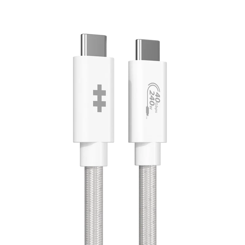 Cable de alto rendimiento HyperDrive Next USB4 Type-C (1,2 m/4 pies) - Blanco