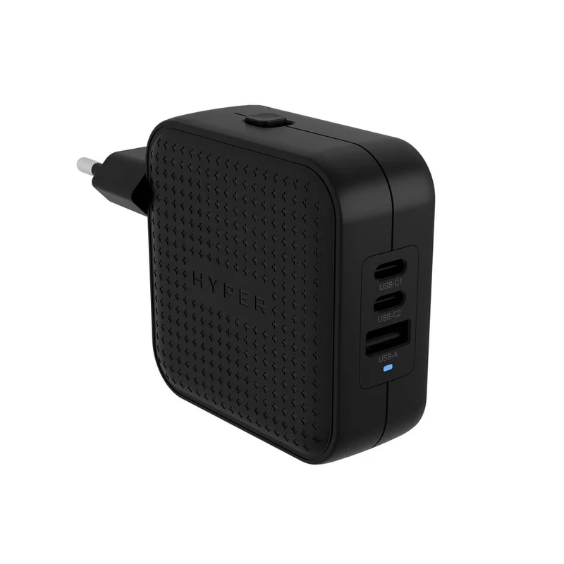 Cargador de viaje HyperJuice® 70 W USB-C GaN con pruebas de seguridad - Negro