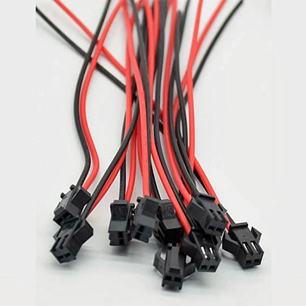 10-PACK / 2-PIN JST MALE CONNECTORS 150MM W/SILICONE TINNED WIRE LEADS