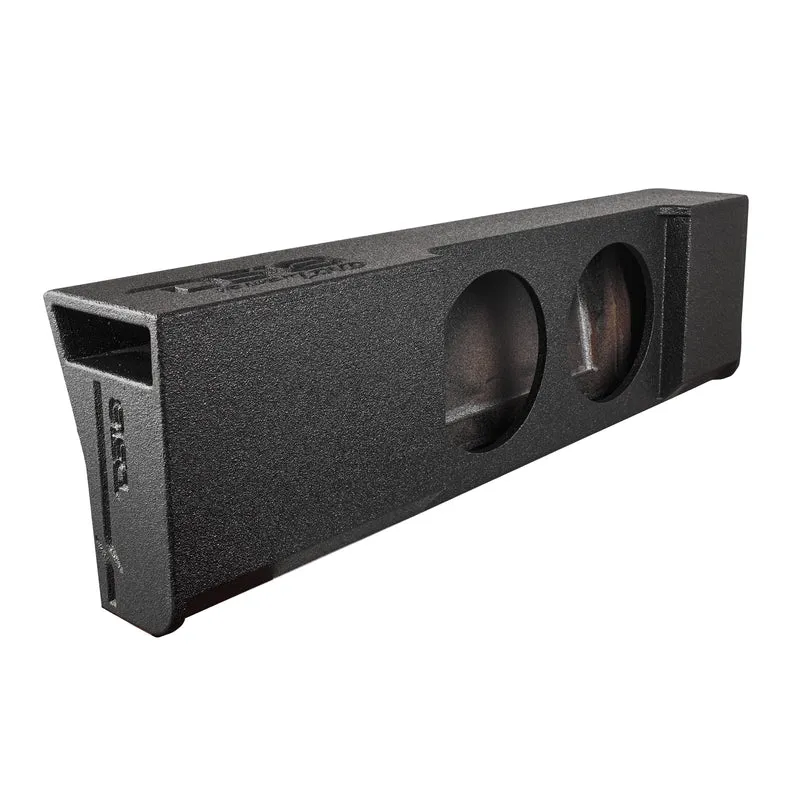 Subwoofer Enclosure for 2009-Up Ford F-150 and 2017-2026 Super Duty F-250/F-350 Crew Cabs, Dual 12" Under Rear Seat Down-Fire Ported Shallow Box