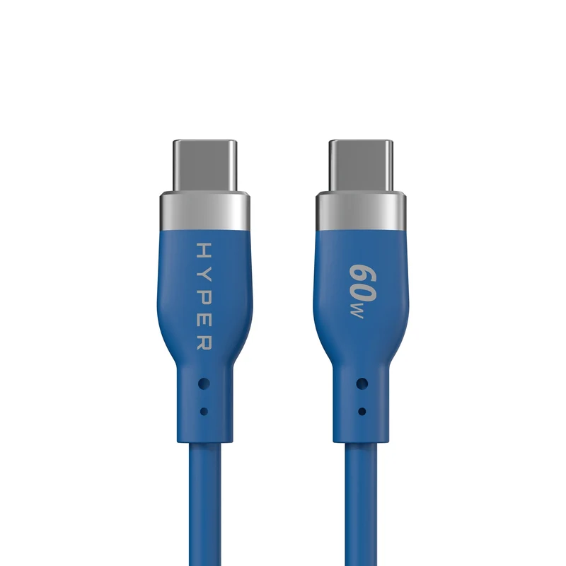 Cable de carga de silicona HyperJuice Flex USB-C - Azul