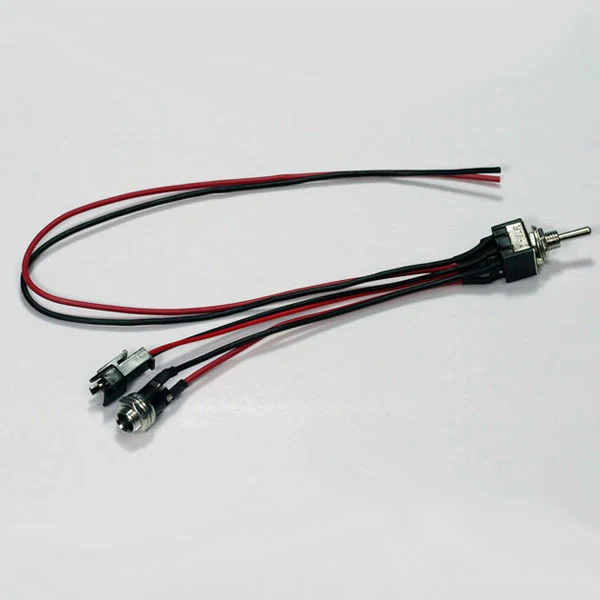 2-PIN JST (F) CONNECTOR W/DPDT SWITCH & 2.5MM DC PANEL JACK