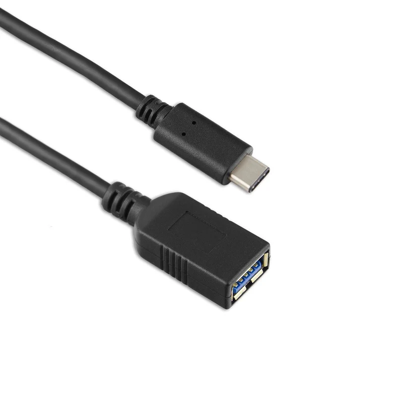 Cable USB-C a USB-A(f) de 5Gbps, 3A, 15cm - Negro