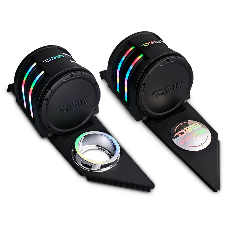 Polaris Slingshot Headrest Empty Enclosure With Digital LED Lights fits 4 x 6.5" Speakers | 2015 - Current