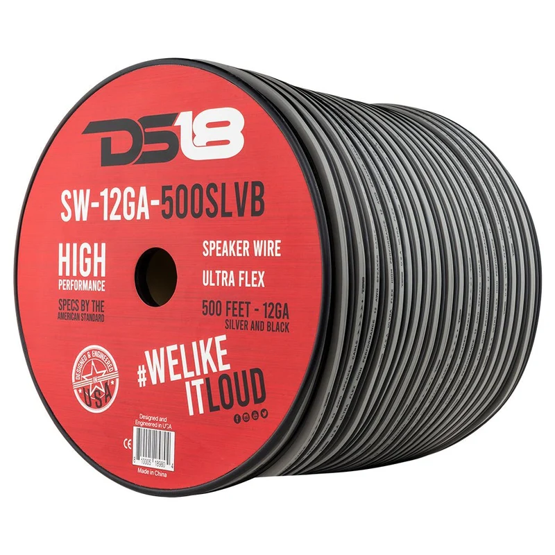 12-GA Speaker Wire 500 Feet -Silver and Black