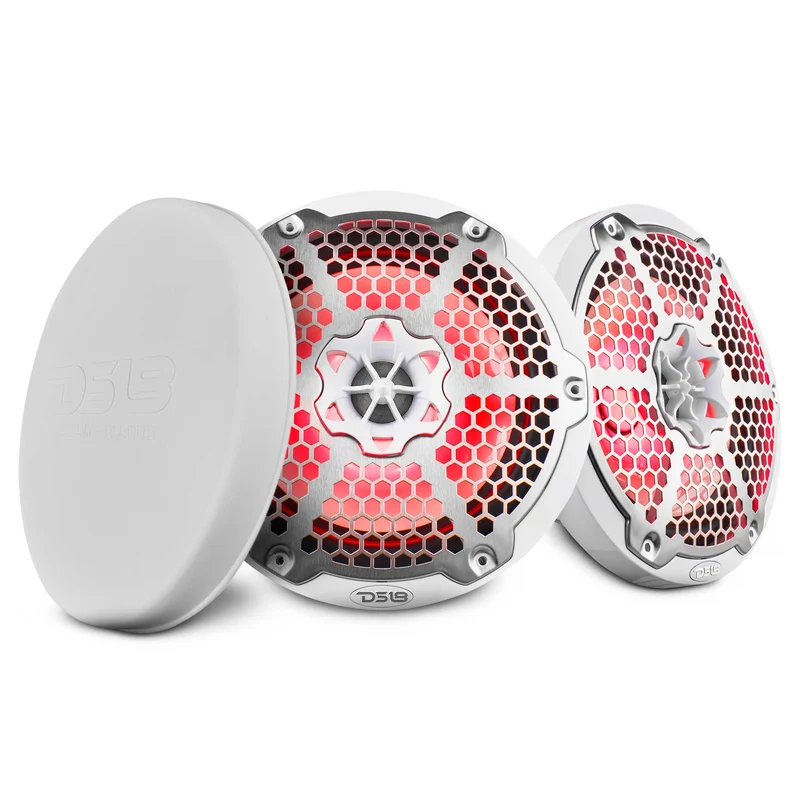 NXL 8" 2-Way Coaxial Marine Speaker With LED RGB Lights 125 Watts Rms 4-Ohm