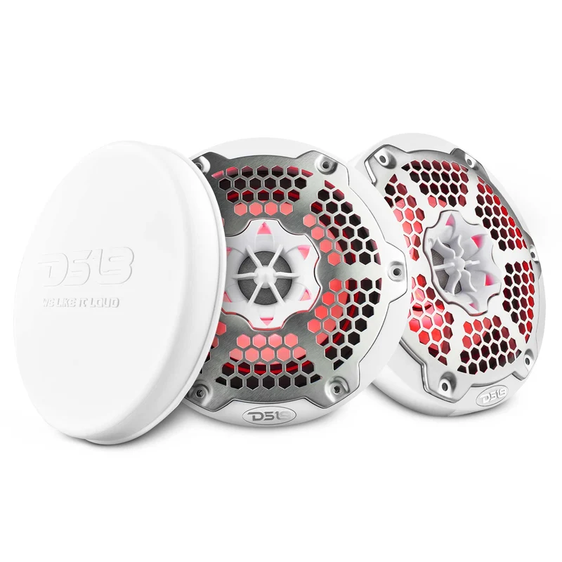 NXL 6.5" 2-Way Coaxial Marine Speaker With LED RGB Lights 100 Watts Rms 4-Ohm