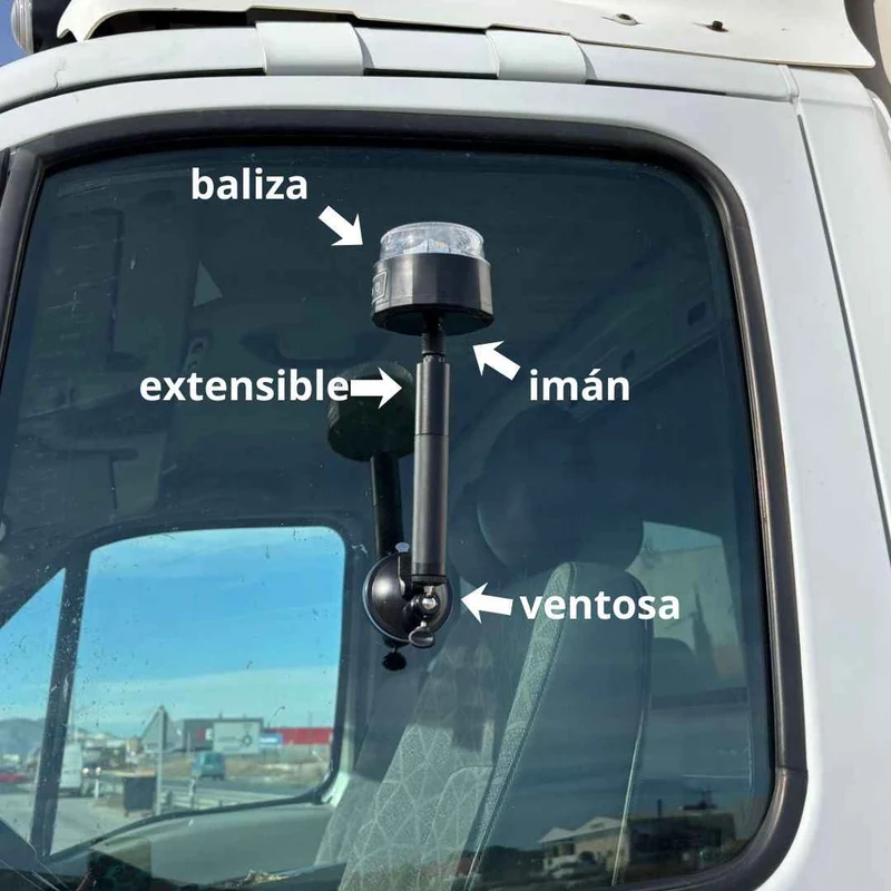 Palo extensible para baliza V16 - Visibilidad y seguridad en vehículos de gran altura