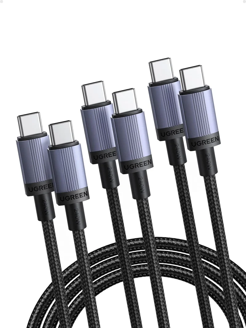 UGREEN 3 Pieces USB C Cable 240W 5V 48A PD3.1 Quick Charge (1M)
