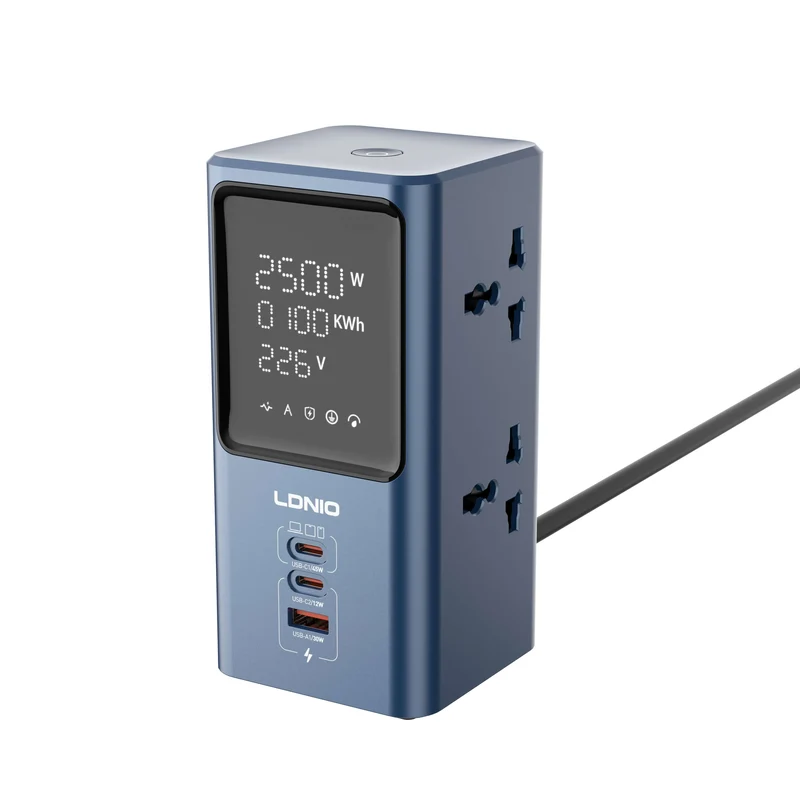 LDNIO SC2 – Regleta/Adaptador de escritorio 45W con luz LED