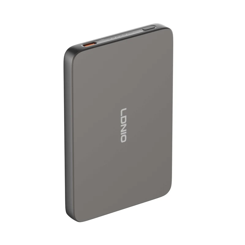 LDNIO POWER BANK PQ28 – 5000 mAh ultradelgado con carga inalámbrica 15W