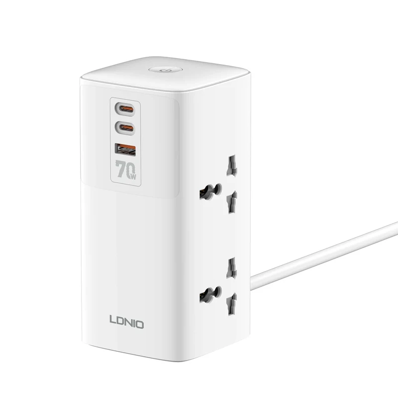 LDNIO TOMACORRIENTE SC4383 – Torre 4 tomas + USB 70W