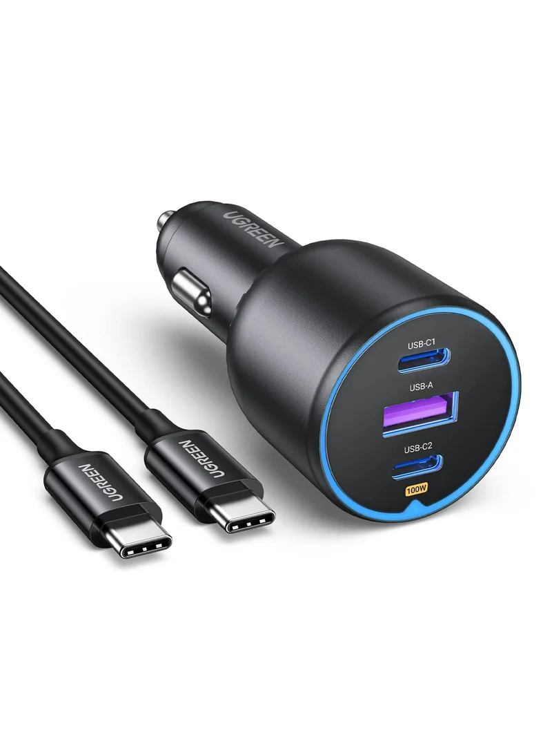 UGREEN Cargador de coche rápido 130W de 3 puertos PD PD3.0/QC4.0/PPS