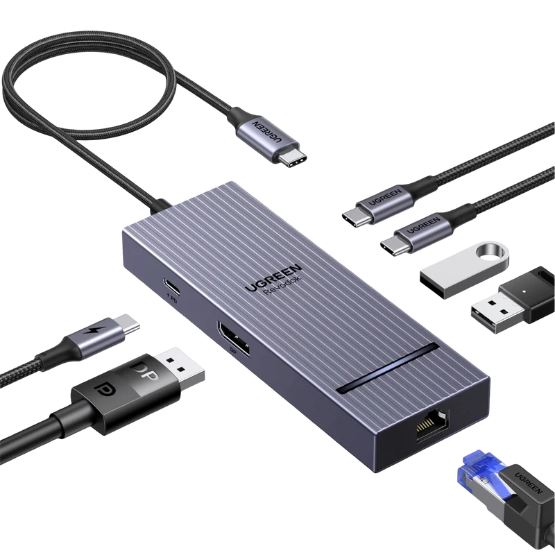 UGREEN Revodok Pro 7-IN-1 USB-C Hub (DisplayPort 4K@60Hz, Ethernet, 100W PD)